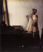 Woman with a Pearl Necklace wer VERMEER VAN DELFT, Jan